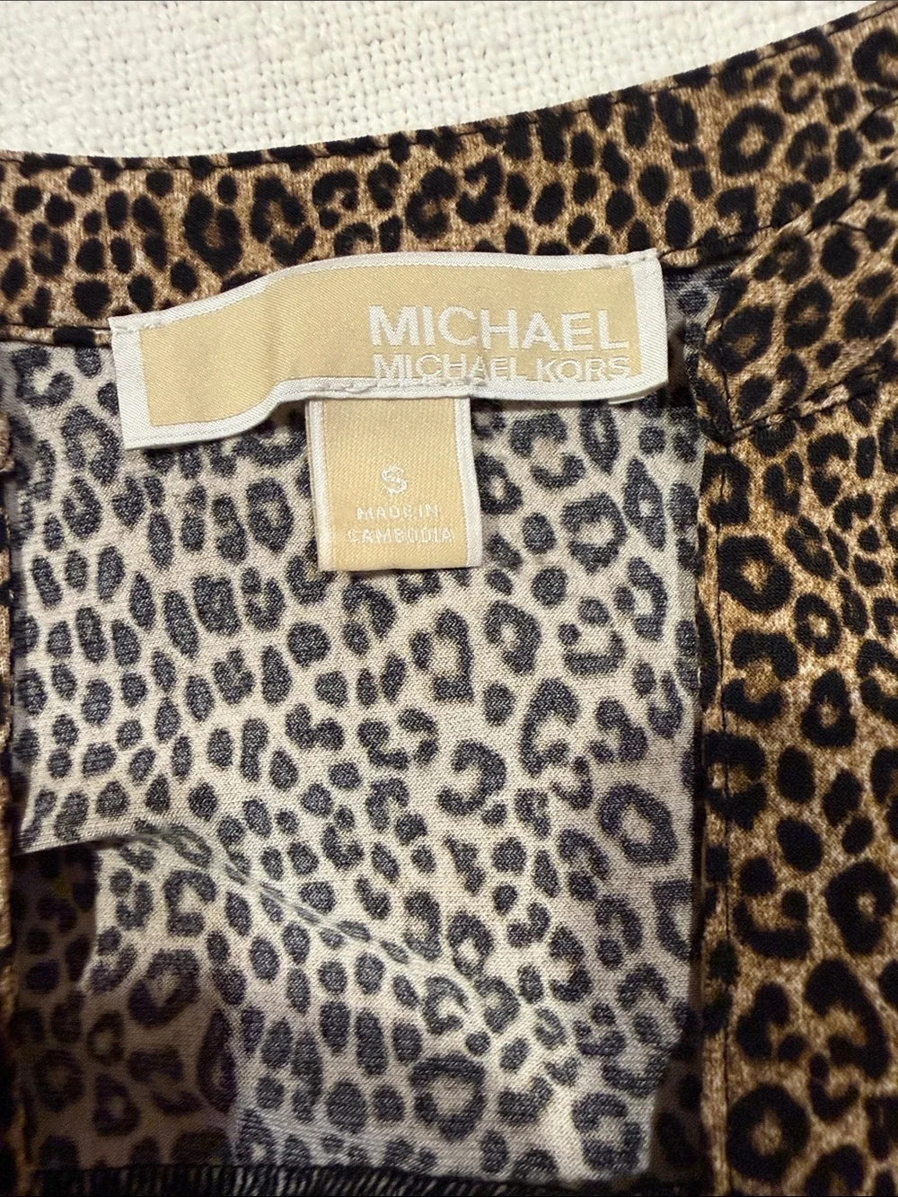 Michael Kors Leopard Print Zip-Front Blouse - Brown